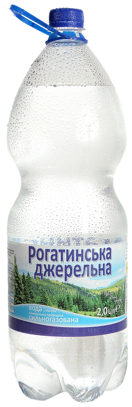 Вода мінеральна столова РОГАТИНСЬКА Джерельна сильногазова 2л